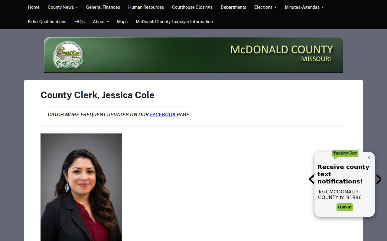 McDonald County court case records source distinguishing the County Clerk from the Circuit Clerk